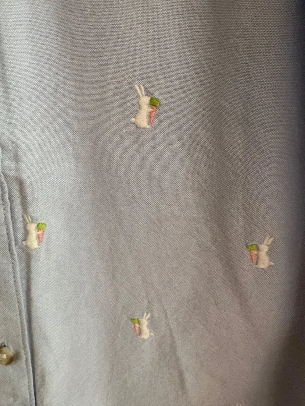 Gymboree Embroidered Easter Bunny Oxford Button Up Boys Size 10 Dress Shirt